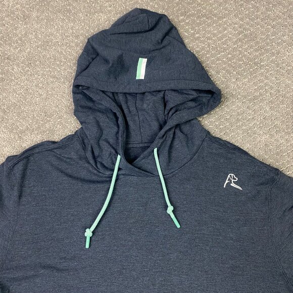 Rhoback Hesi Performance Hoodie Men's Medium Gray Long Sleeve Pullover Stretch - Picture 2 of 8